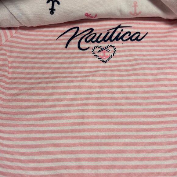 Nautica Baby Bodysuits 4 Pack 6-9M Pink White Nautical Anchor Coastal Preppy - Picture 7 of 9